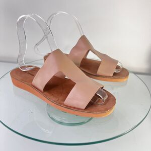 Via Spiga Blanka Leather Slide Sandals Nude Blush Pink